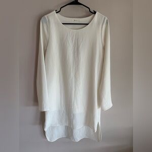 Everly Cream Long Sleeve Tunic dress